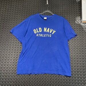 Vintage Old Navy Athletic Blue Graphic‎ Print T Shirt Men's Casual Wear Size L